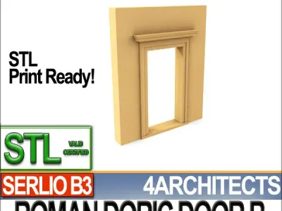 Ancient Roman Door B Revit STL Printable 3D print model