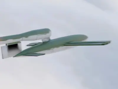 V1 Flying Bomb Animation Low-poly 3D model