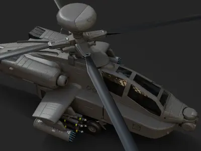 AH-64D Apache Low-poly 3D model