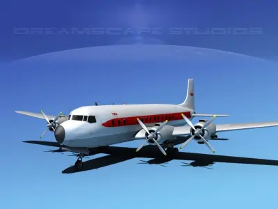 Douglas DC-7C Trans World Airlines 3D model