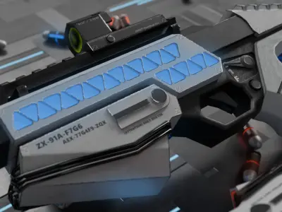 AAA  Sci-Fi Tactical Handgun ZX-91A Low-poly 3D model