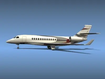 Dassault Falcon 5x private jet 3D model