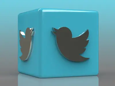 Twitter Logo Low-poly 3D model