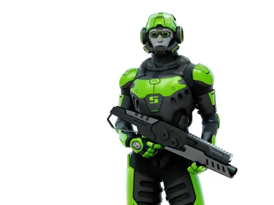 MECHA SOLDIER-M  Rigged for Unreal Engine - Unity - MIXAMO  3D model