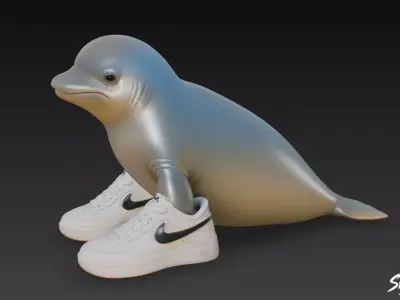 Belugelo Beluga - Italian BrainRot Low-poly 3D model