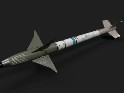 aim9 sidewinder air to air missile Low-poly 3D model