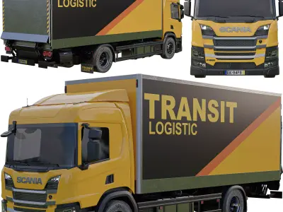 Transit Truck - Scania P360 for Logistics and Transportation Low-poly 3D model