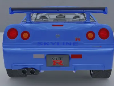 Nissan Skyline R34 GT-R V-spec 2 Free 3D model