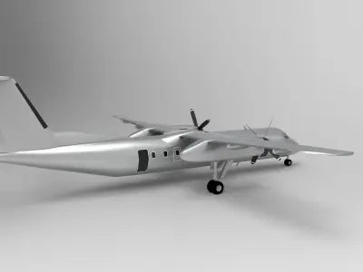 DeHavilland DHC-8-Q300 Low-poly 3D model