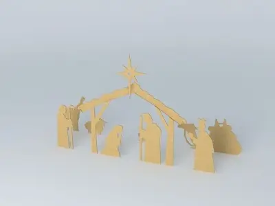 Nativity crib Free 3D model