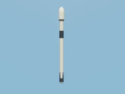 Falcon 9 Rocket low-detail 3D model