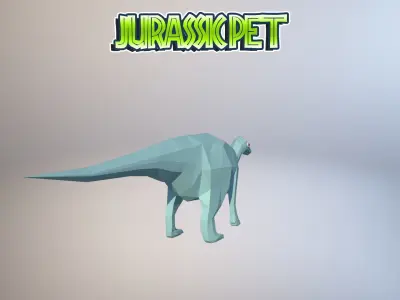 Iguanodon bernissartensis Low-poly 3D model