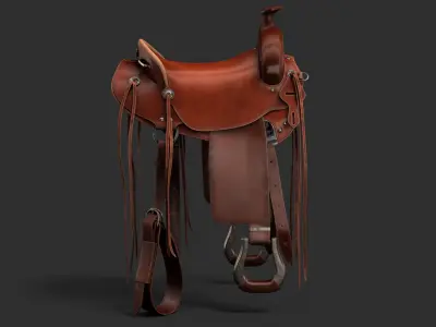 Horse Saddle 8K PBR Textures 3D model