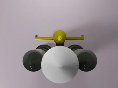 Rocket with jet Low-poly 3D model