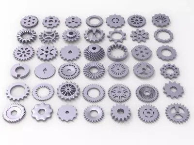 Gears kitbash Low-poly 3D model