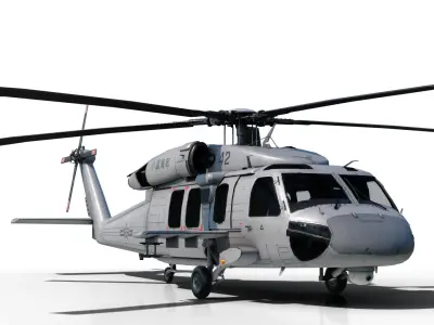 PBR Chinese Z-20 armed helicopter Z20 Low-poly 3D model