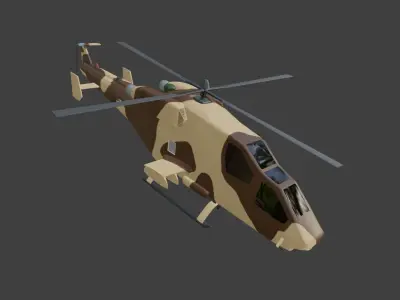 Ansat 2RC Russian RECONNAISSANCE Helicopter - Low-poly 3D model