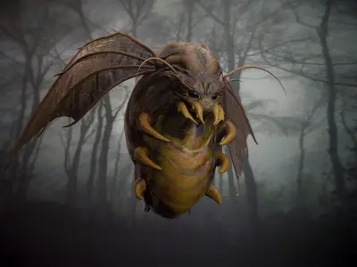 Worm Lt2 - Game Ready Low-poly 3D model Low-poly 3D model