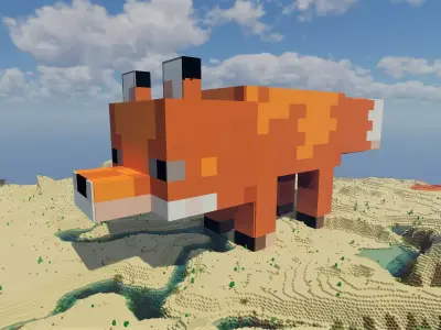 Fox Minecarft Schematic Free low-poly 3D model