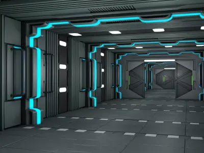 Sci Fi Corridor Futuristic 3D model order