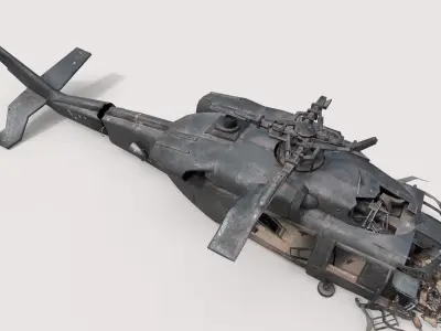 Abandoned Helicopter Crash 3D model