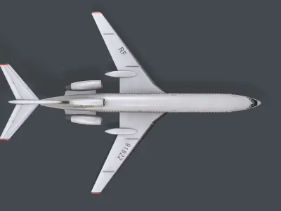 Tupolev Tu-154 Russia With LODs Low-poly 3D model