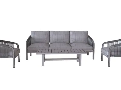 Outdoor Sofa and Table 3D model