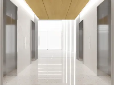 Contemporary lobby in business center 3D model