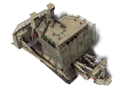 Israeli Armored D9R Bulldozer 3D model