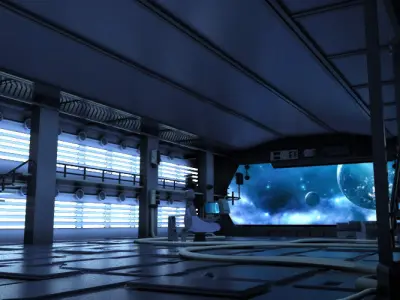 spaceship space station futuristic sci-fi fantasy 3D model 2