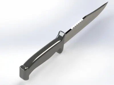 Military Tactical Knife Decorative Combat Blade with Serrated 3D print model