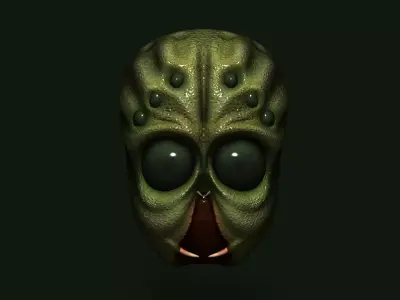 Allien Insectoid Mask - Terror Halloween Low-poly 3D model