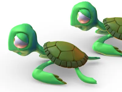 Hi-Poly Subdivision 3D Model Turtle Cartoon 3D model