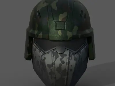 Helmet scifi military combat 3d futuristic technology space  Low-poly 3D model