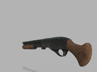 Sawed Off Shotgun Low Poly Low-poly 3D model