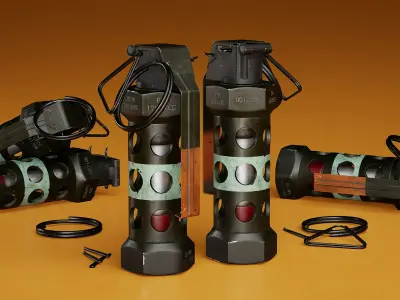 FlashBang m84 Granade Low-poly 3D model