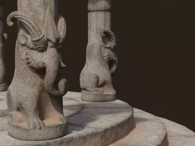 Stone Pillar Design 01 Low-poly 3D model