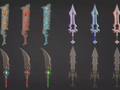 Stylized Swords - Stylized Asset Pack by Ake Low-poly 3D model