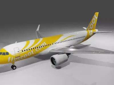 Scoot airbus a320neo 3D model  Low-poly 3D model