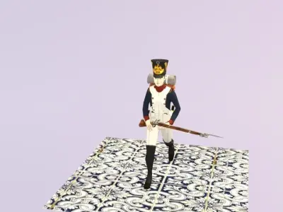 FRENCH LINE SOLDIER 1812 Low-poly 3D model