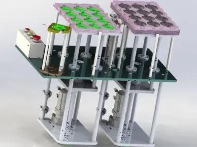 The lifting of stacking platform mechanism 3D model