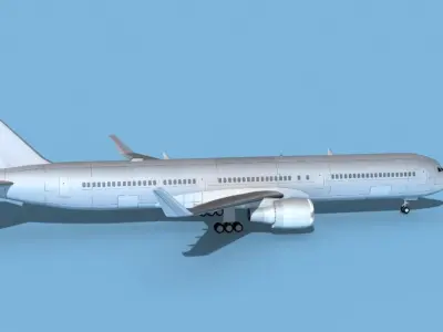 Boeing 767-400 Bare Metal 3D model