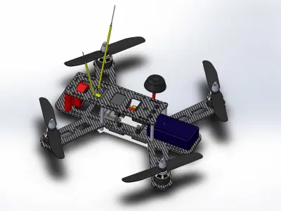drone with two propellers 3D print model