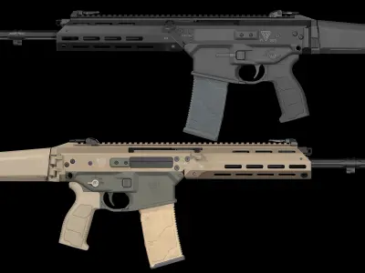 MSBS GROT Assault Rifle Low-poly 3D model