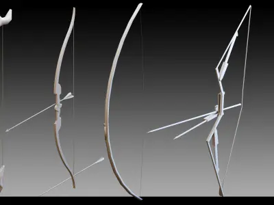 87 Bows and Arrows- Kitbash- High detail 3d models 3D model