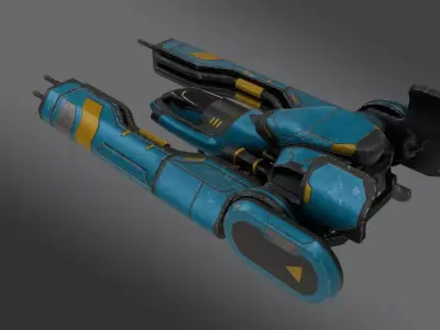 Sci-Fi Fighter Jet  - Game Ready  Low-poly 3D model