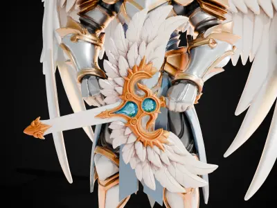 Stylized Sword - Paladin Sword Seraphs Fang - Game Ready 3D model