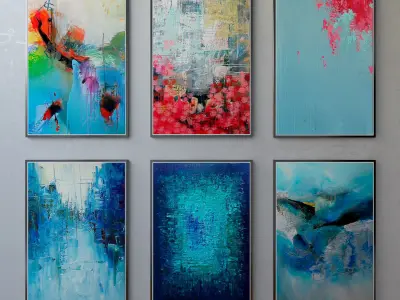 Collection of paintings abstract art part 11 3D model