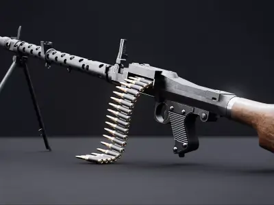 MG 34 - WW2 German Machinegun Low-poly 3D model