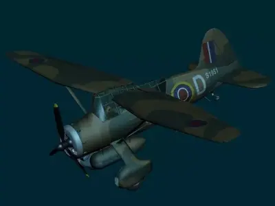 Westland Lysander WWII RAF aircraft 3D model